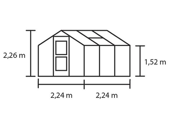 Теплица Juliana Compact Aluminium, ширина 2,24 метра